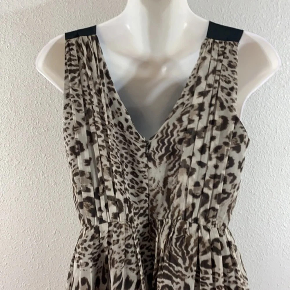 Robert Rodriguez leopard pleat cinched waist dress